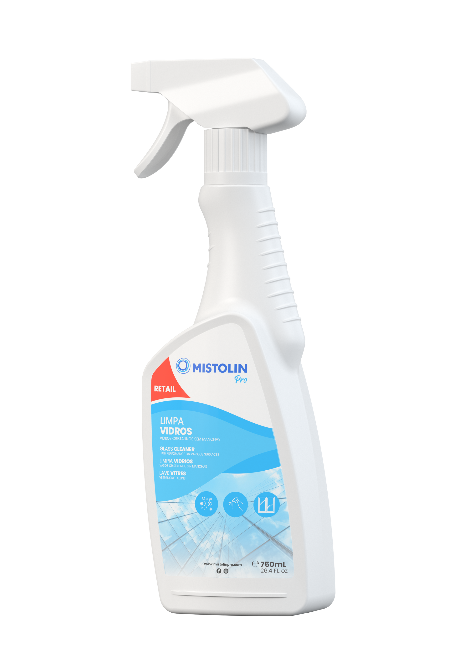 Mistolin Pro Glass Cleaner 6 X 750ml