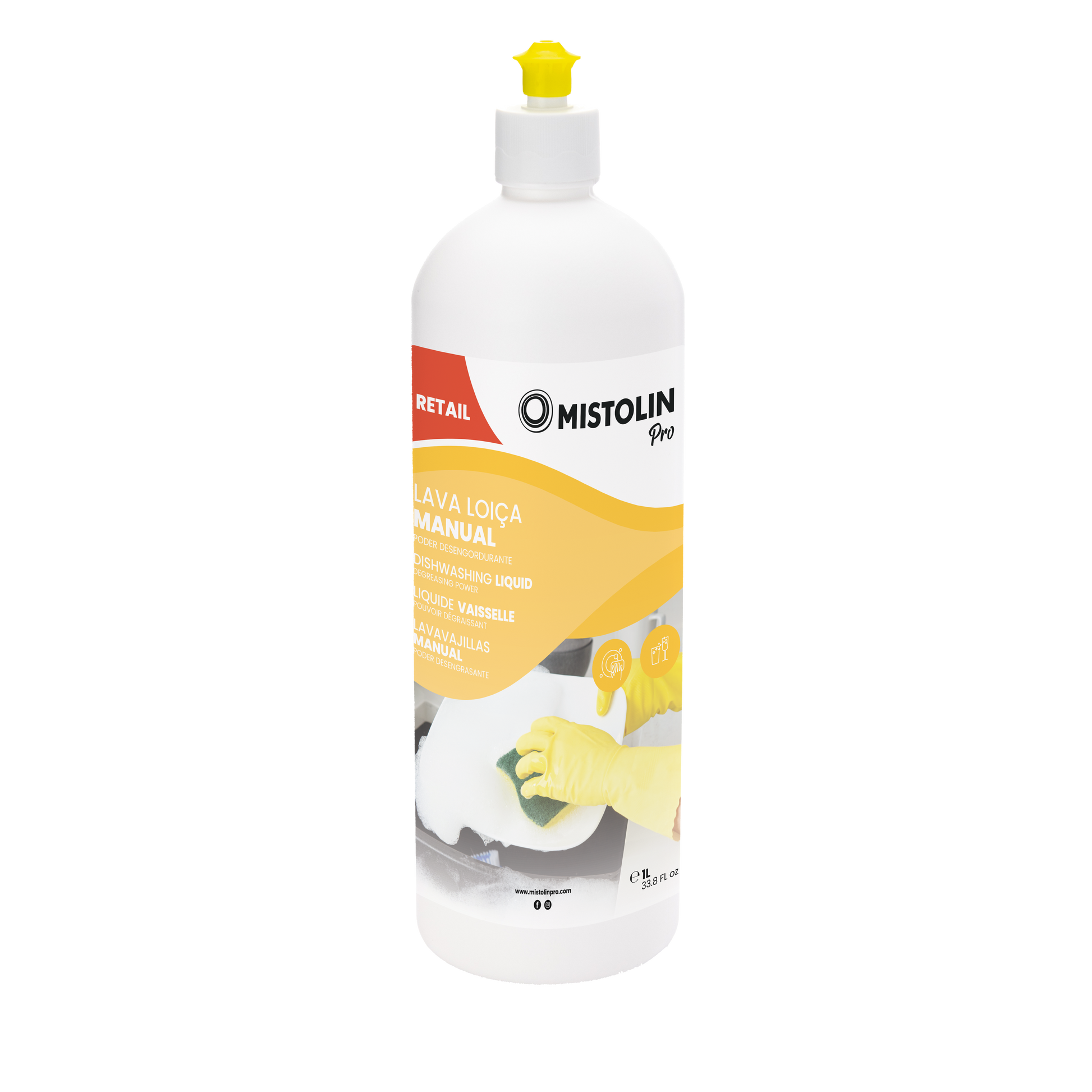 Mistolin Pro Dishwashing Liquid โ Lemon Scented 1L